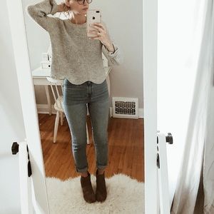 Dynamite- Scalloped Sweater